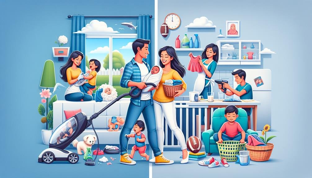 juggling household chores and parenting